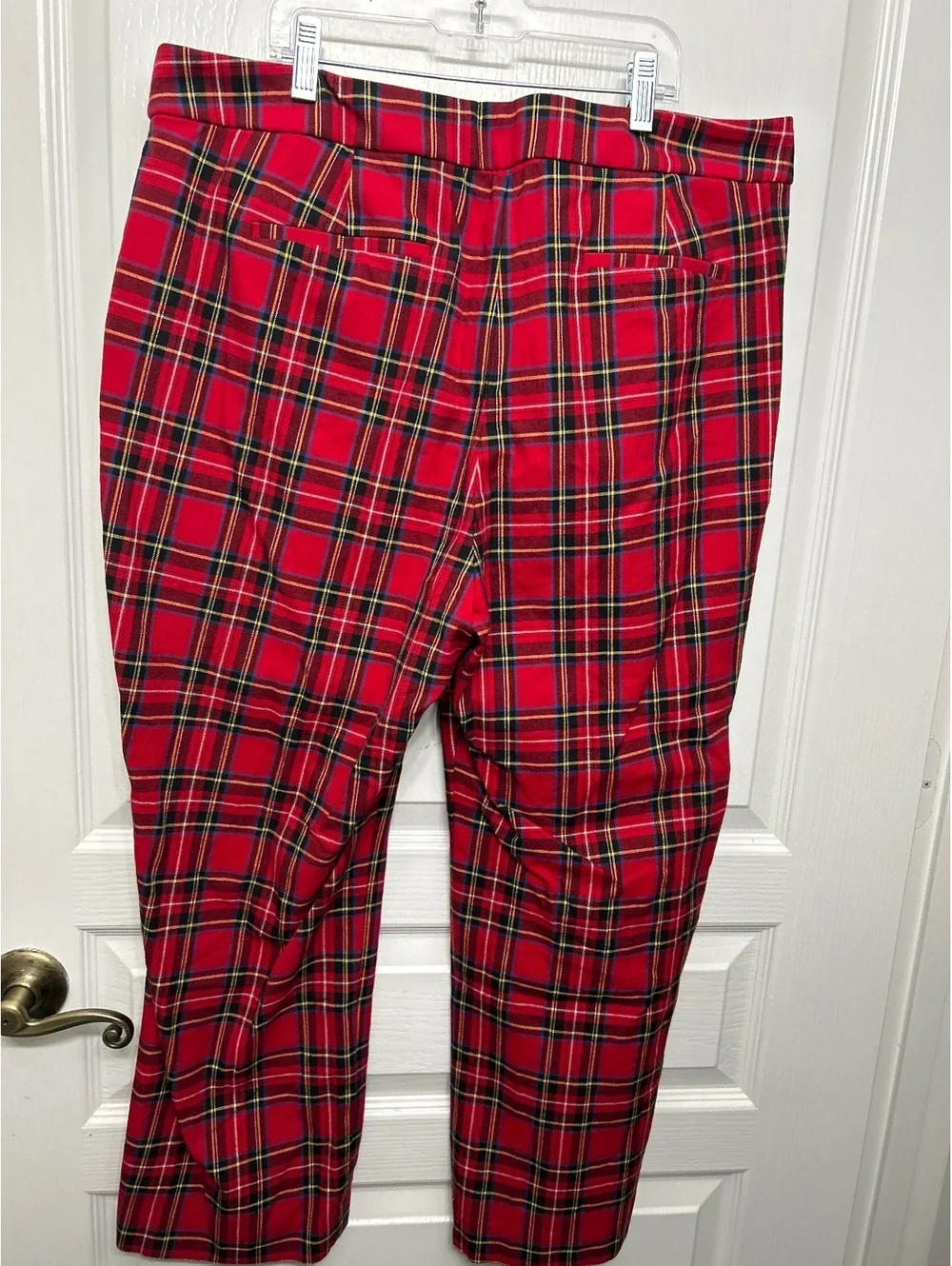 J.Crew Red Plaid Trousers Size 14